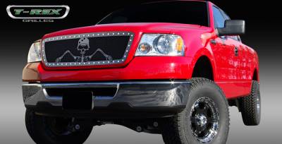 T-Rex - Ford F150 T-Rex Urban Assault Grunt Studded Main Grille with Soldier - Black OPS Flat Black - 7115566