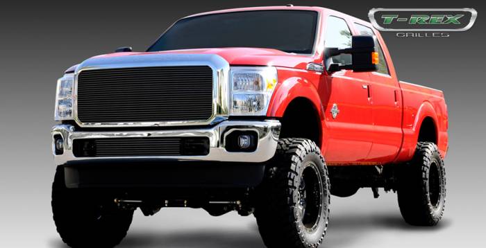 T-Rex - Ford Superduty T-Rex Billet Grille Insert with Optional Logo Plate - All Black Powdercoat - 1PC - 20546B
