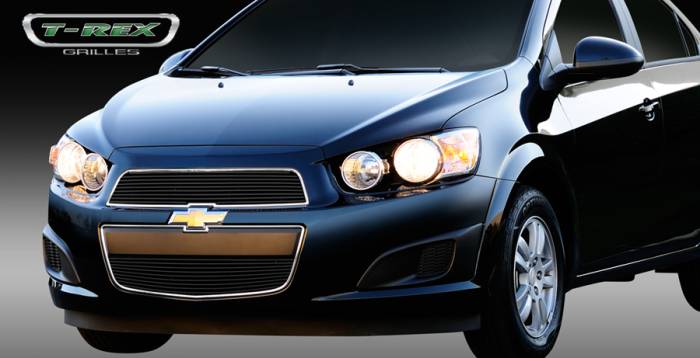 T-Rex - Chevrolet Sonic T-Rex Billet Grille Overlay - All Black - 2PC - 21132B