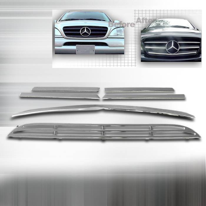 Spec-D - Mercedes-Benz ML Spec-D Front Grille Insert - Chrome - HG-BW16398C