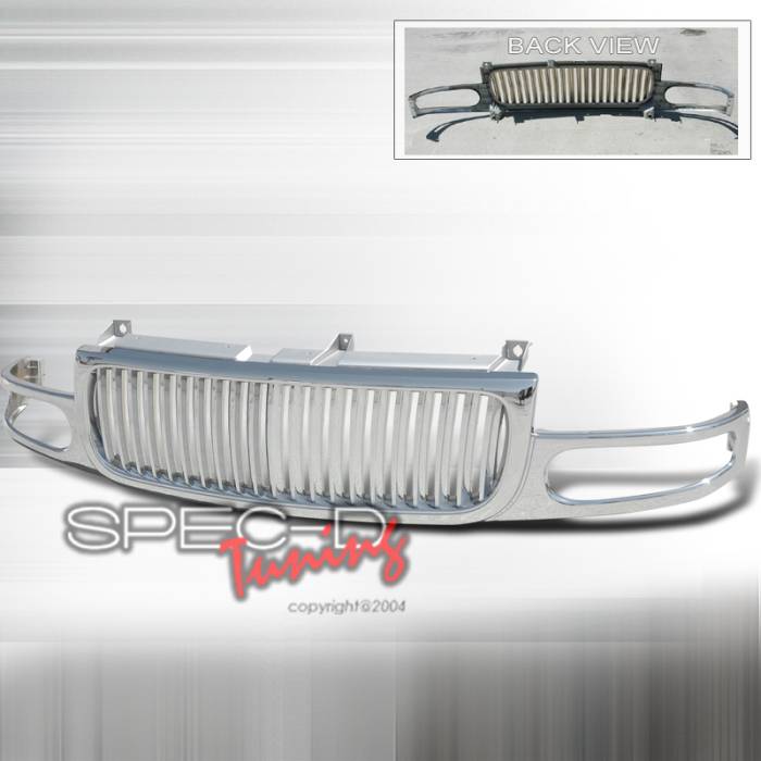 Spec-D - GMC Denali Spec-D Vertical Grille - Chrome - HG-DEN00CVT