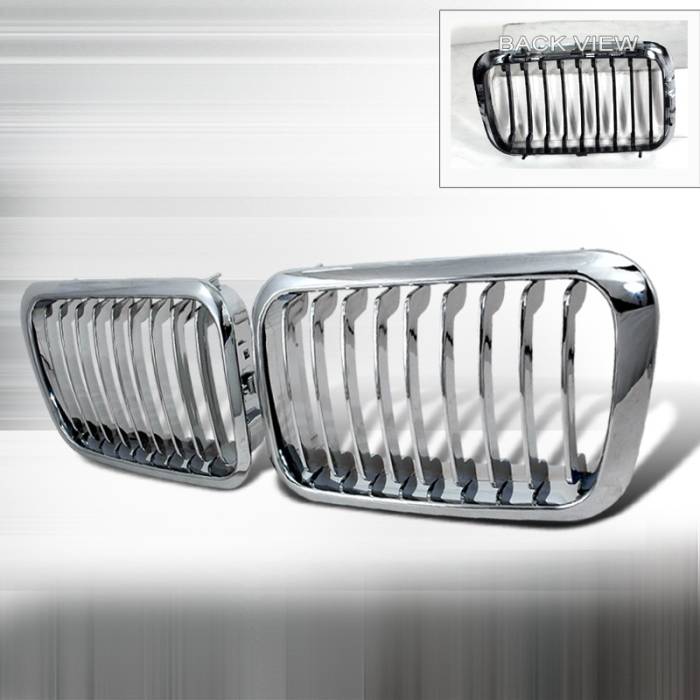 Spec-D - BMW 3 Series Spec-D Front Hood Grille - Chrome - HG-E3692CC