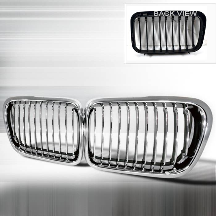 Spec-D - BMW 3 Series Spec-D Front Hood Grille - Chrome - HG-E3697CC