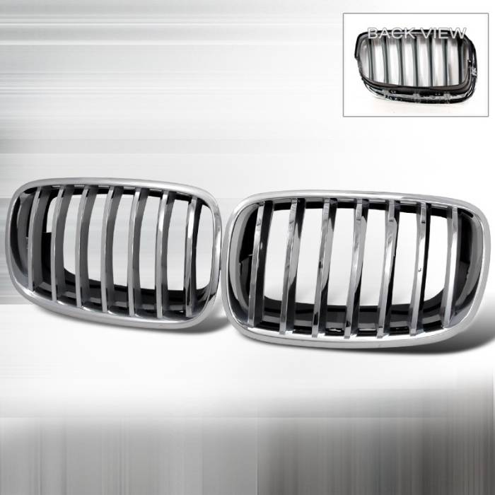 Spec-D - BMW X5 Spec-D Front Hood Grille - Chrome - HG-E7007CC