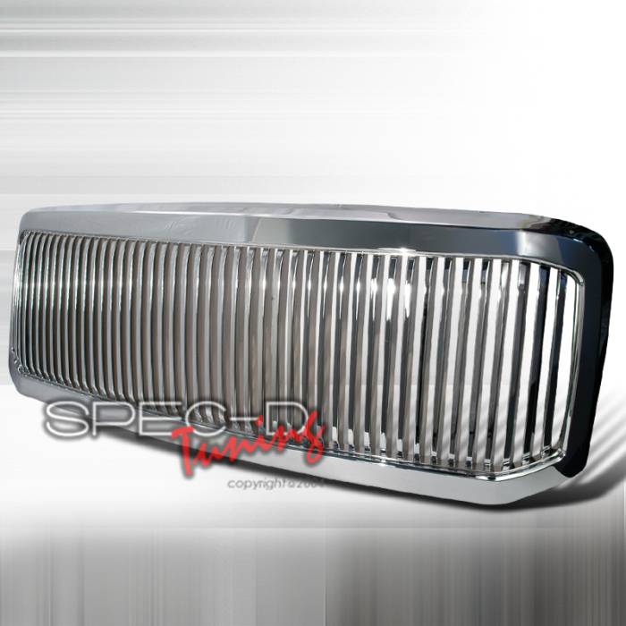 Spec-D - Ford F250 Spec-D Vertical Grille - Chrome - HG-F25005CVT