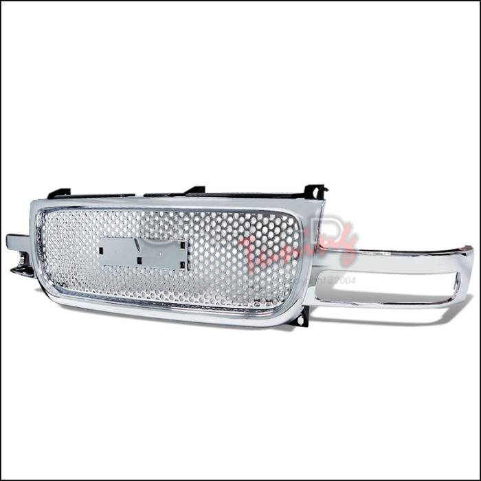 Spec-D - GMC Yukon Spec-D Front Upper Grilles Mesh - Chrome - HG-GMC99CO