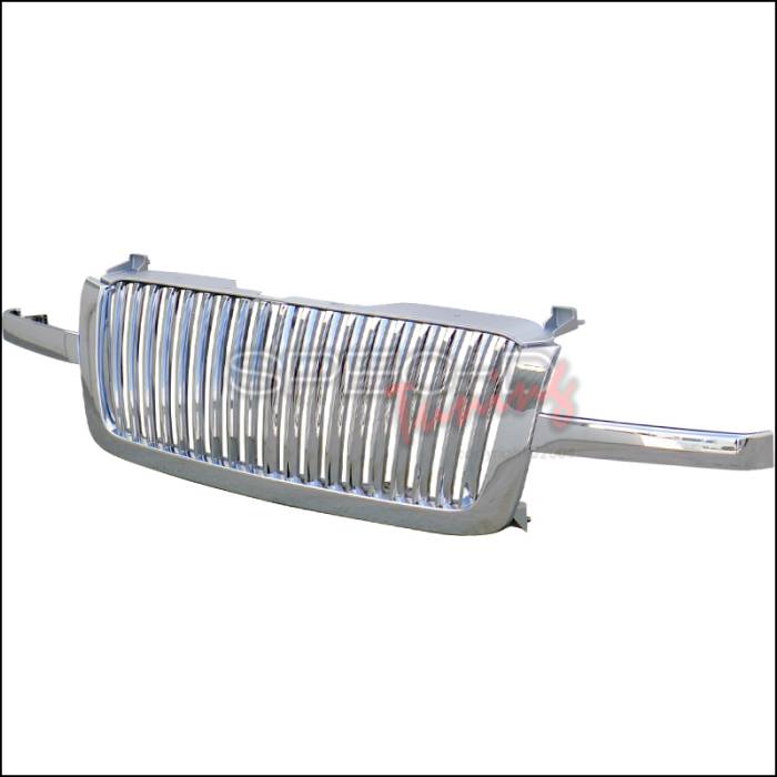 Spec-D - Chevrolet Silverado Spec-D Vertical Grille - Chrome - HG-SIV03CVT
