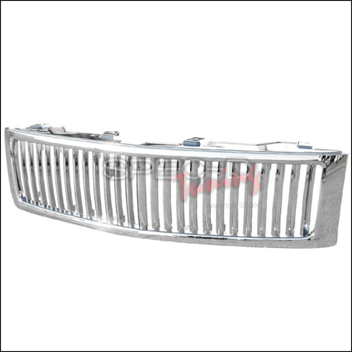 Spec-D - Chevrolet Silverado Spec-D Vertical Grille - Chrome - HG-SIV07CVT