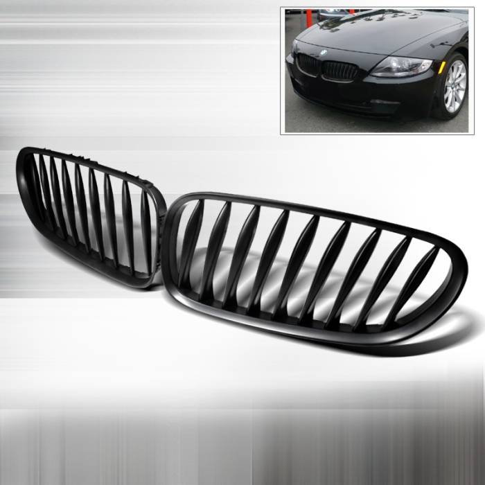 Spec-D - BMW Z4 Spec-D Front Hood Grille - Black - HG-Z401BB