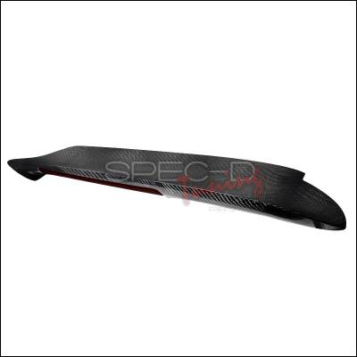 Spec-D - Honda Civic HB Spec-D Carbon Fiber Spoon Spoiler with Smoke LED Braek Light - SPL-CV923CFGLED
