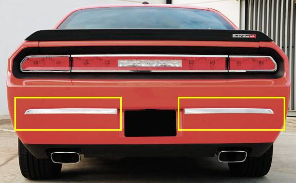 T-Rex - Dodge Challenger T-Rex T1 Series Rear Bumper Trim - Polished Aluminum - 2PC - 12418
