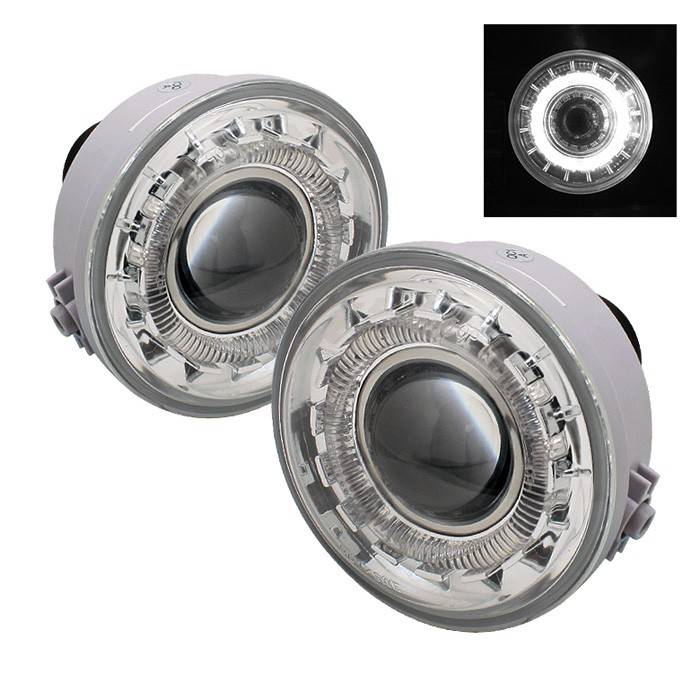 Spyder - Lincoln Mark Spyder Halo Projector Fog Lights - Clear - FL-P-FF15006-HL