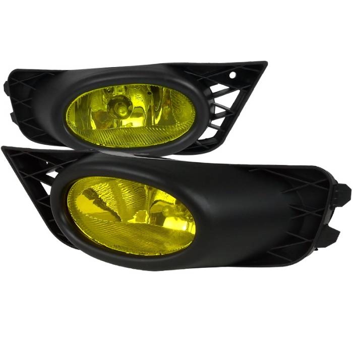 Spec-D - Honda Civic 4DR Spec-D Fog Lights - Yellow - LF-CV094AMOEM-RS