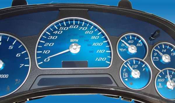 US Speedo - US Speedo Aqua Blue Stainless Steel Gauge Face Kit with White Hub and Back Needles - AQ GM 20