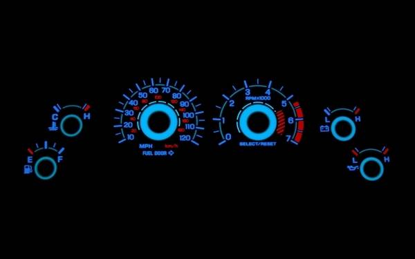 Stack Racing - Ford Mustang Stack Racing White Face Reverse Glow Gauges - 52013