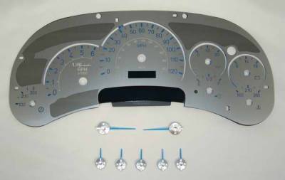 US Speedo - US Speedo Stainless Steel Gauge Face with Blue Back and Color Match Needles - Displays 120 MPH - Transmission Temperature - SS H2 01B