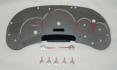 US Speedo - US Speedo Stainless Steel Gauge Face with Red Back and Color Match Needles - Displays Diesel - SS GM 03R