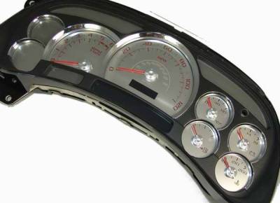 US Speedo - US Speedo Platinum Font Stainless Steel Gauge Face with Red Back and Color Match Needles - Displays 120 MPH - No Transmission - SS GM 06R