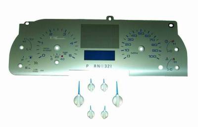 US Speedo - US Speedo Stainless Steel Gauge Face with Blue Back and Color Match Needles - Displays - SS F 09B