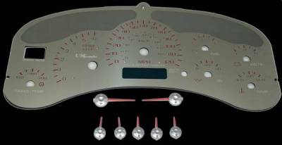 US Speedo - US Speedo Stainless Steel Gauge Face with Red Back and Color Match Needles - Displays 120 MPH - Transmission Temperature - SS GM 10R
