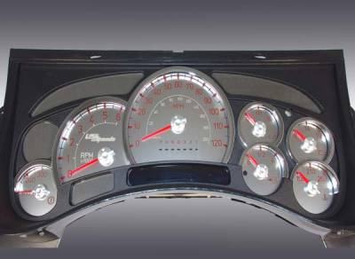 US Speedo - US Speedo Stainless Steel Gauge Face with Red Back and Color Match Needles - Displays 120 MPH - Transmission Temperature - SS H2 11R