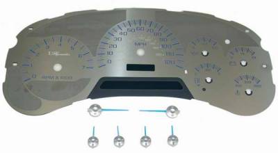US Speedo - US Speedo Stainless Steel Gauge Face with Blue Back and Color Match Needles - Displays 120 MPH - SS GM 20B