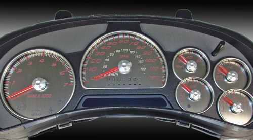 US Speedo - US Speedo Stainless Steel Gauge Face with Red Back - SS GM 21R