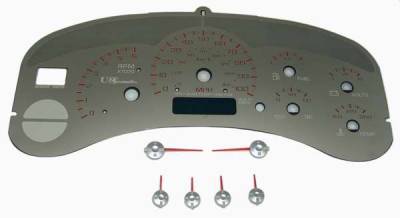 US Speedo - US Speedo Stainless Steel Gauge Face with Red Back and Color Match Needles - Displays 100 MPH - No Transmission - SS GM 99R