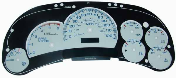US Speedo - US Speedo White Exotic Color Gauge Face - Displays 120 MPH - Diesel - Automatic - CK1200440D