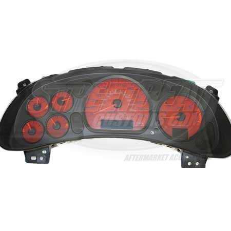 US Speedo - US Speedo Budweiser Red Exotic Color Gauge Face - Displays 120 MPH - 3 Gauges - MON 04 RE