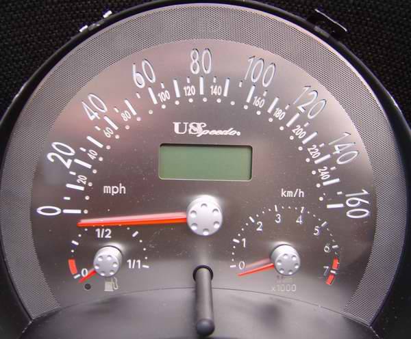 US Speedo - US Speedo Stainless Steel Gauge Face - Displays 160 MPH - Manual - VWB0301
