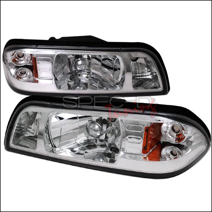 Spec-D - Ford Mustang Spec-D Crystal Housing Headlights - Chrome 1PC - 2LCLH-MST87-RS