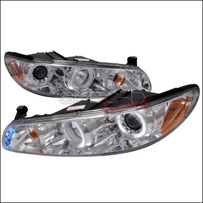 Spec-D - Pontiac Grand Prix Spec-D Halo LED Projector Headlights - Chrome - 2LCLHP-GPX97-TM