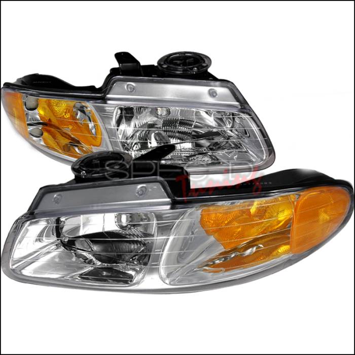Spec-D - Dodge Caravan Spec-D Crystal Housing Headlights - Chrome - 2LH-CAR96-DP