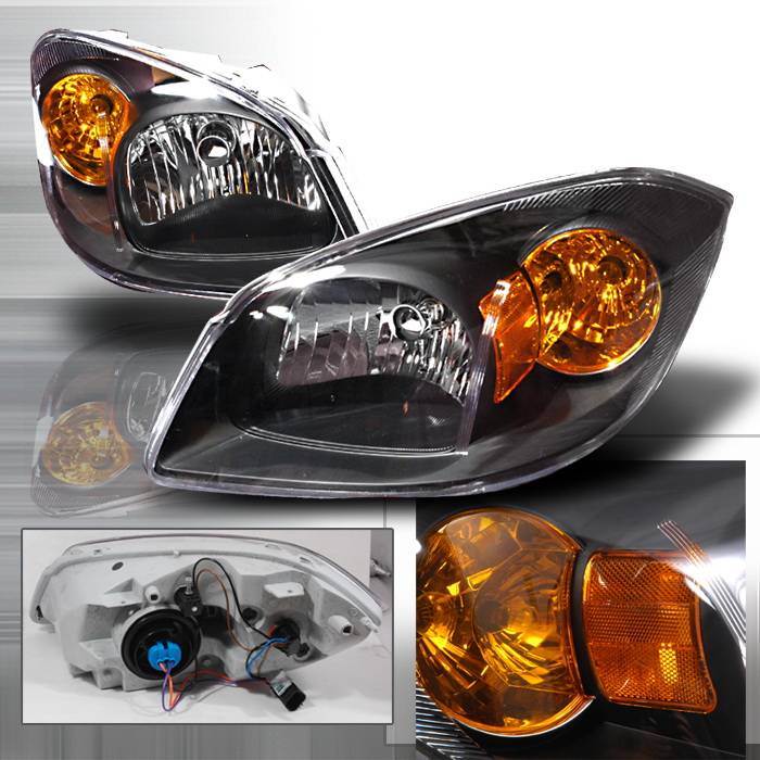 Spec-D - Chevrolet Cobalt Spec-D Crystal Housing Headlights - Black - 2LH-COB05JM-KS