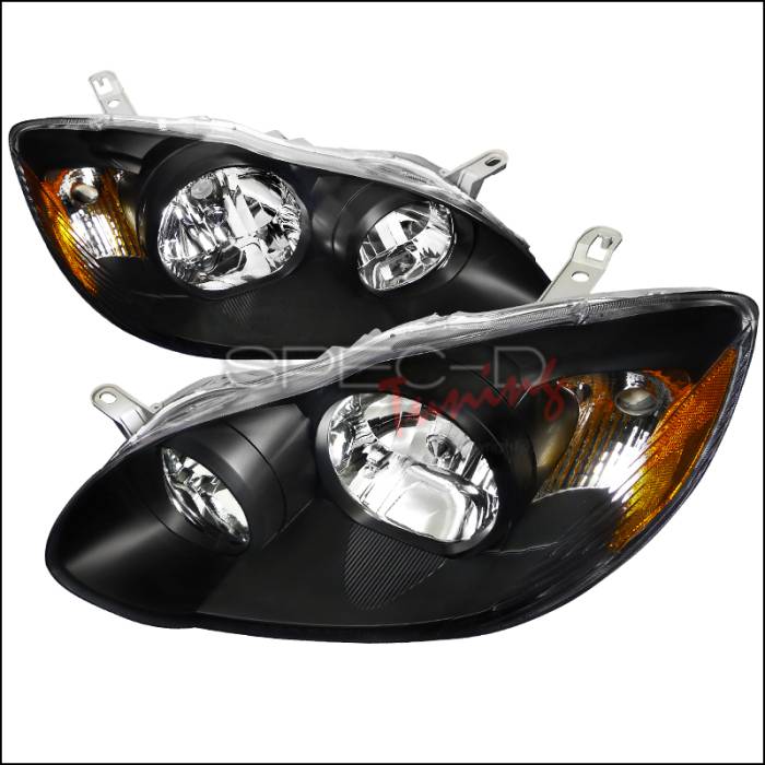 Spec-D - Toyota Corolla Spec-D Euro Headlights - Black Housing - 2LH-COR03JM-RS