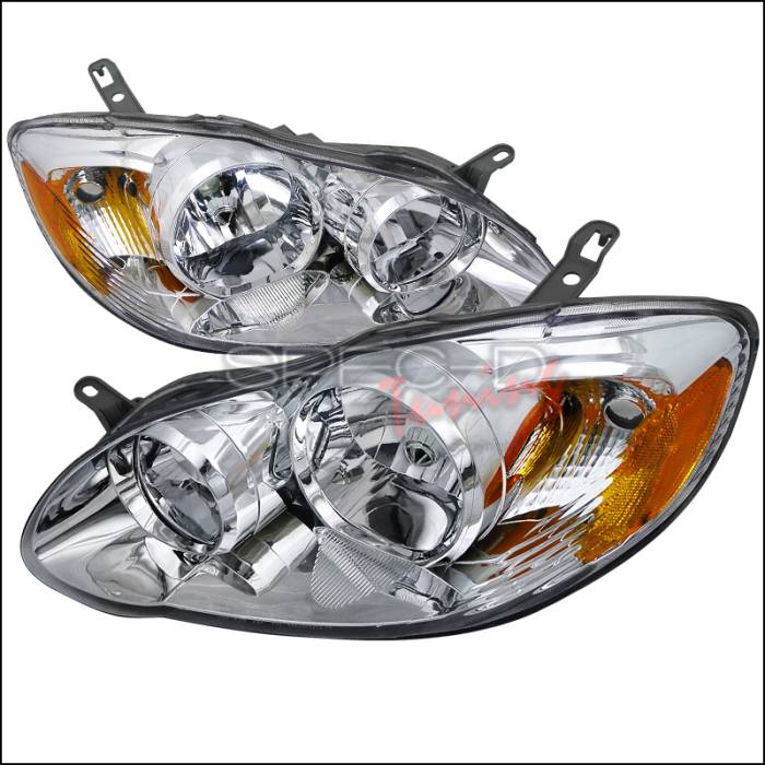 Spec-D - Toyota Corolla Spec-D Euro Headlights - Chrome Housing - 2LH-COR03-RS