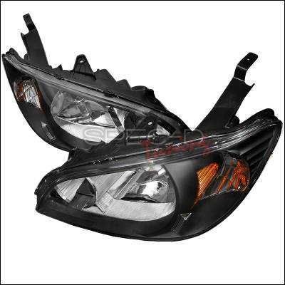 Spec-D - Honda Civic Spec-D Crystal Housing Headlights - Black - 2LH-CV04JM-RS