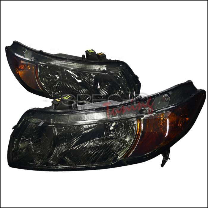 Spec-D - Honda Civic Spec-D Euro Headlights - Smoke Lens - 2LH-CV062G-RS