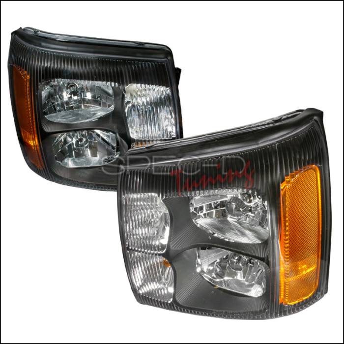 Spec-D - Cadillac Escalade Spec-D Crystal Housing Headlights - Black - 2LH-ECLD02JM-DP