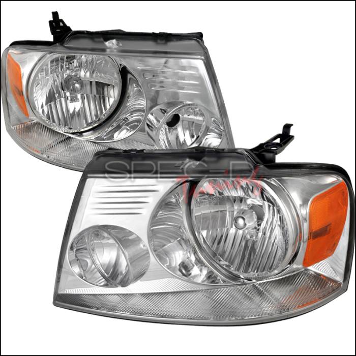 Spec-D - Ford F150 Spec-D Crystal Housing Headlights - Chrome - 2LH-F15004-RS
