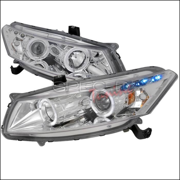 Spec-D - Honda Accord Spec-D Halo Projector Headlights - Chrome Housing - 2LHP-ACD082-TM