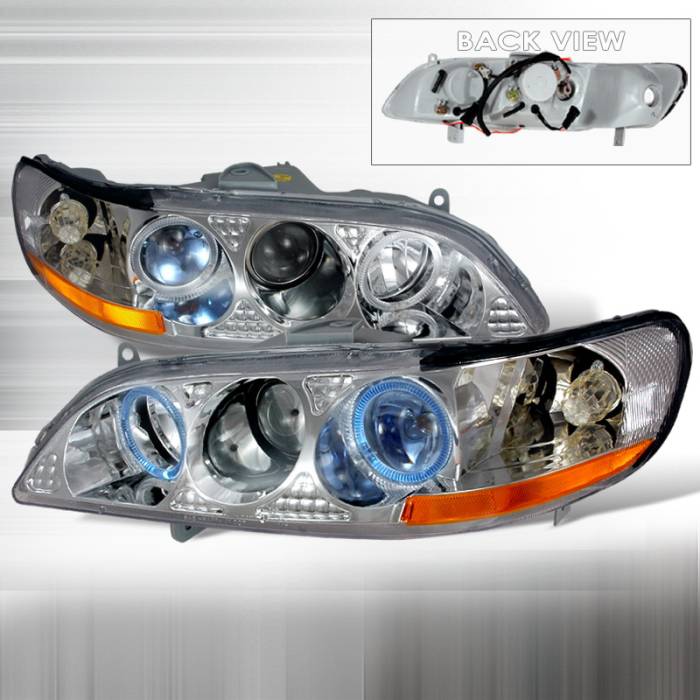 Spec-D - Honda Accord Spec-D Halo Projector Headlights - Chrome - 2LHP-ACD98V1-KS