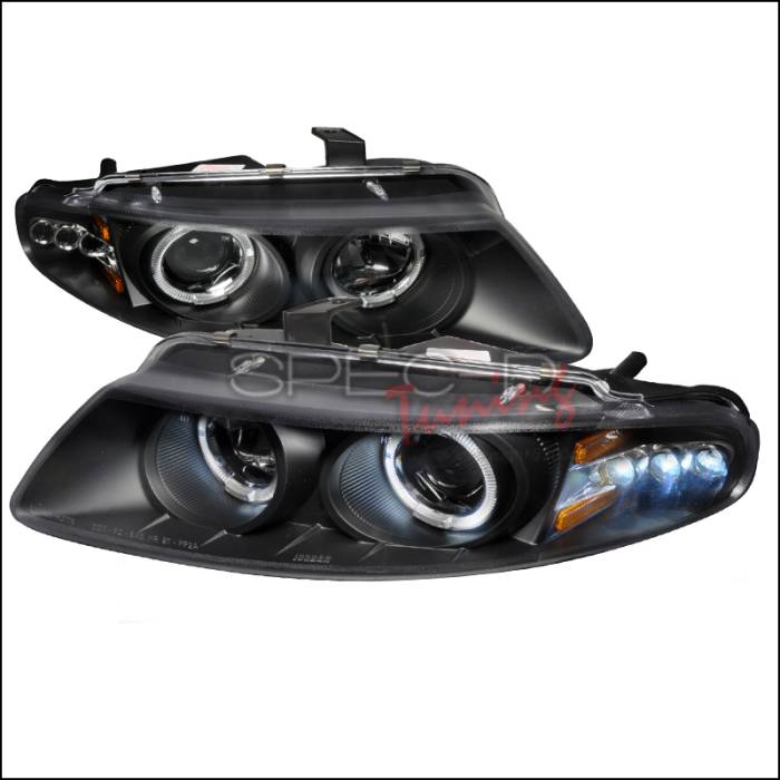 Spec-D - Dodge Avenger Spec-D Halo LED Projector Headlights - Black - 2LHP-AVG97JM-TM