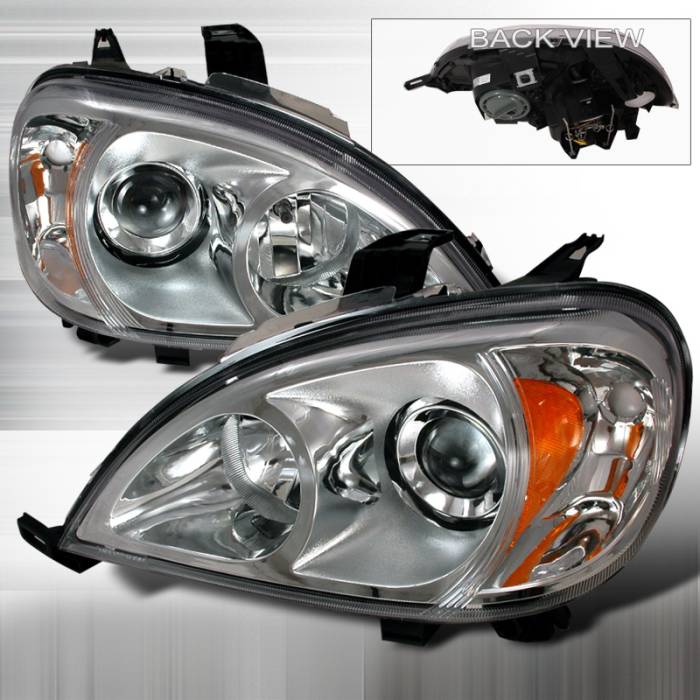 Spec-D - Mercedes-Benz ML Spec-D Halo Projector Headlights - Chrome - 2LHP-BW16398-KS