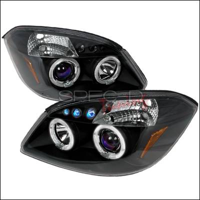 Spec-D - Chevrolet Cobalt Spec-D Halo LED Projector Headlights - Black - 2LHP-COB05JM-TM