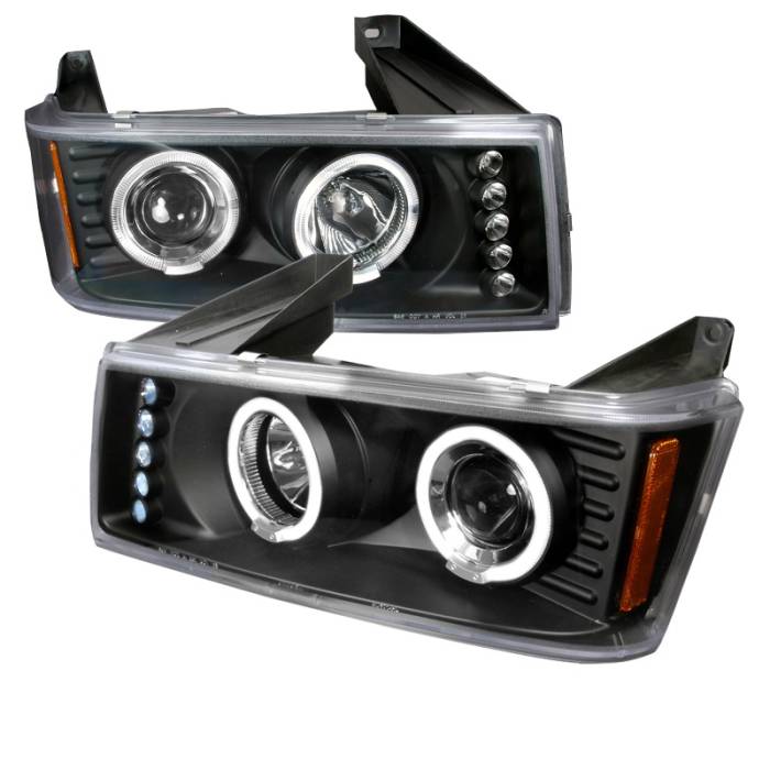 Spec-D - Chevrolet Colorado Spec-D Halo LED Projector Headlights - Black - 2LHP-COL04HJM-TM