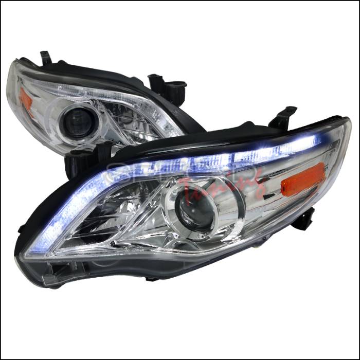 Spec-D - Toyota Corolla Spec-D Projector Headlights - Chrome Housing - 2LHP-COR11-TM
