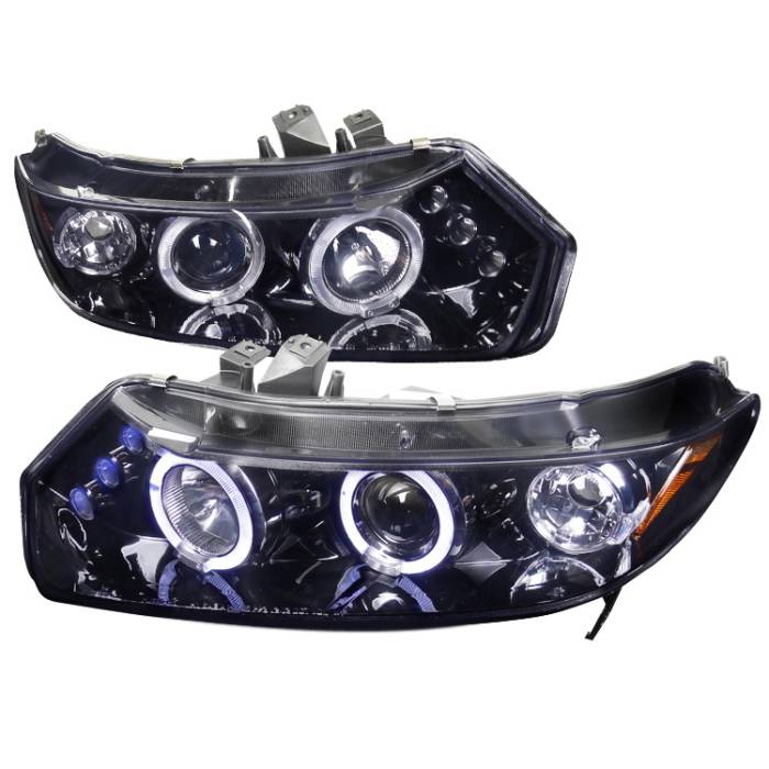 Spec-D - Honda Civic Spec-D Black Housing Projector Headlights - Smoked Lens Gloss - 2LHP-CV01G-TM