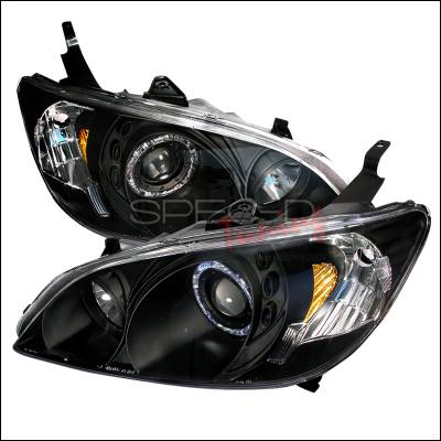 Spec-D - Honda Civic Spec-D Halo Projector Headlights - Black - 2LHP-CV04JM-KS